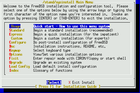 \begin{pic}{Gifs/menu1.eps}{menu1}{Main FreeBSD Install Menu}
\end{pic}